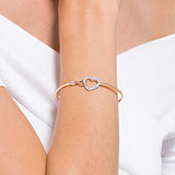 Brazalete Hyperbola Infinity y corazón, Blanco, Combinación de acabados metálicos