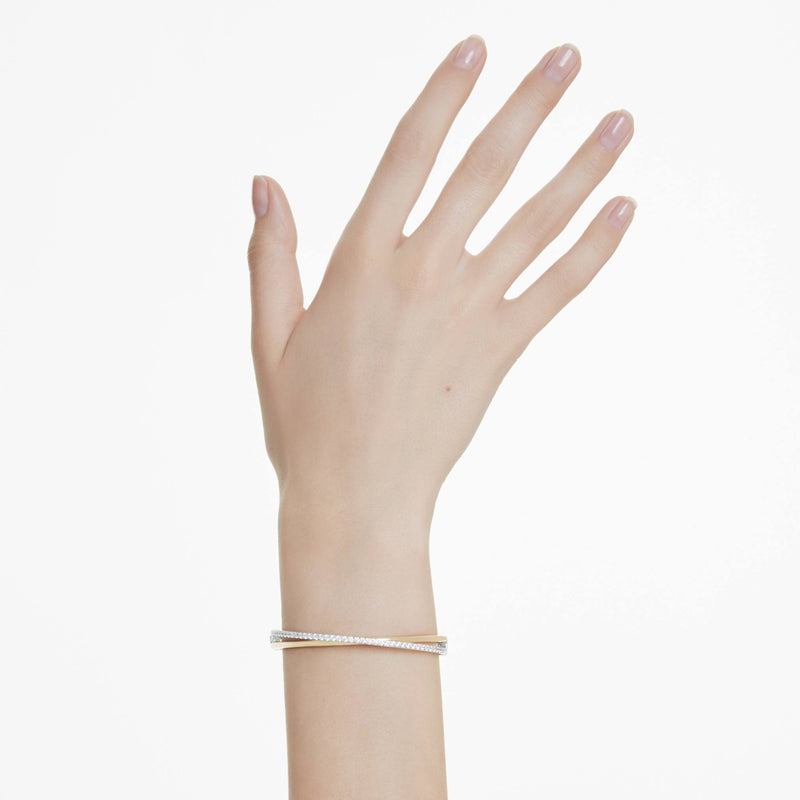 Brazalete Hyperbola, Talla redonda, Blanco, Combinación de acabados metálicos