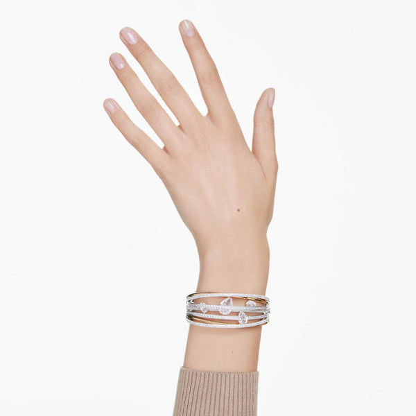 Brazalete Hyperbola, Tallas mixtas, Blanco, Combinación de acabados metálicos