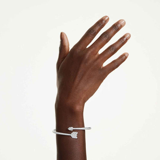 Brazalete Idyllia Tallas mixtas, Flecha, Blanco, Baño de rodio
