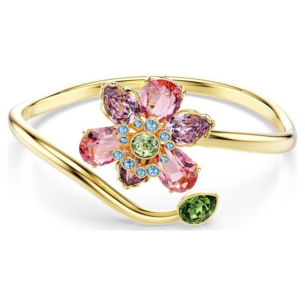 Brazalete Idyllia Tallas mixtas, Flor, Multicolor, Baño tono oro