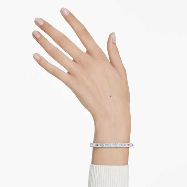 Brazalete Matrix Talla baguette, Blanco, Baño de rodio