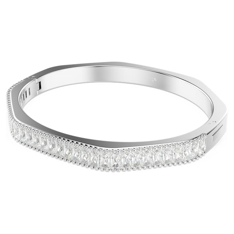 Brazalete Matrix Talla baguette, Blanco, Baño de rodio