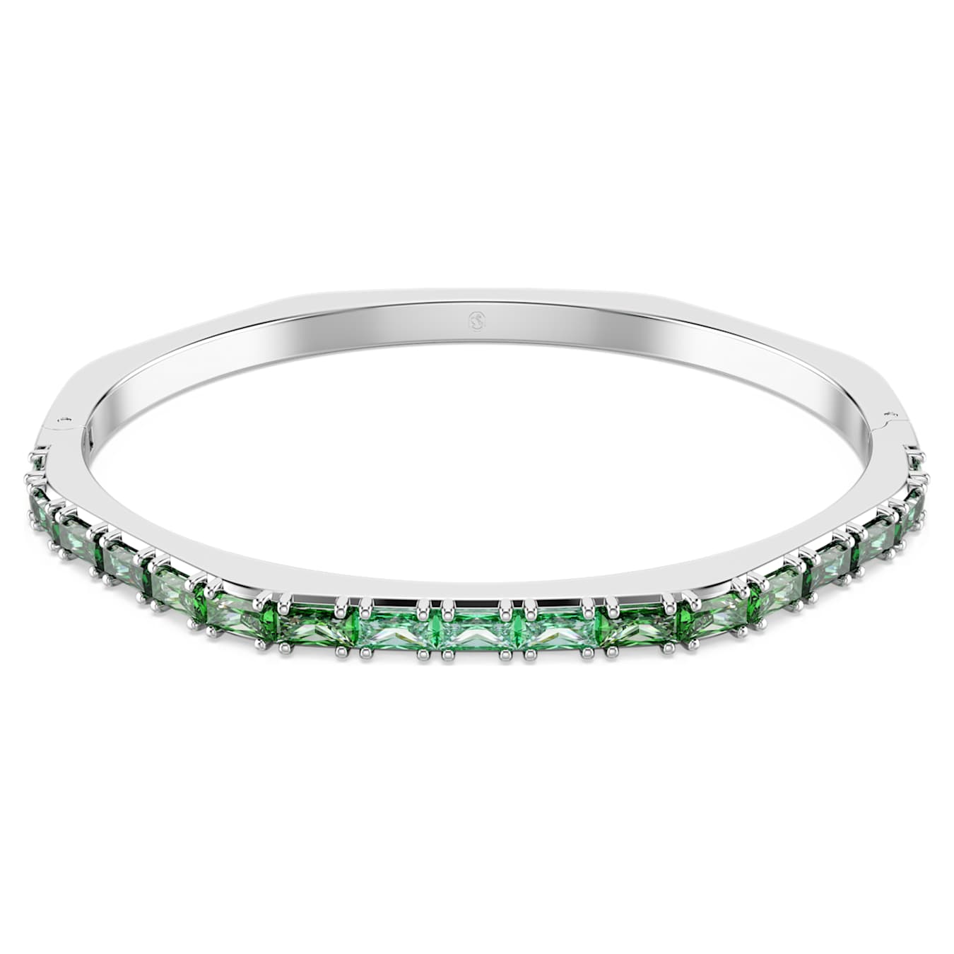Brazalete Matrix Talla baguette, Verde, Baño de rodio