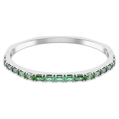Brazalete Matrix Talla baguette, Verde, Baño de rodio