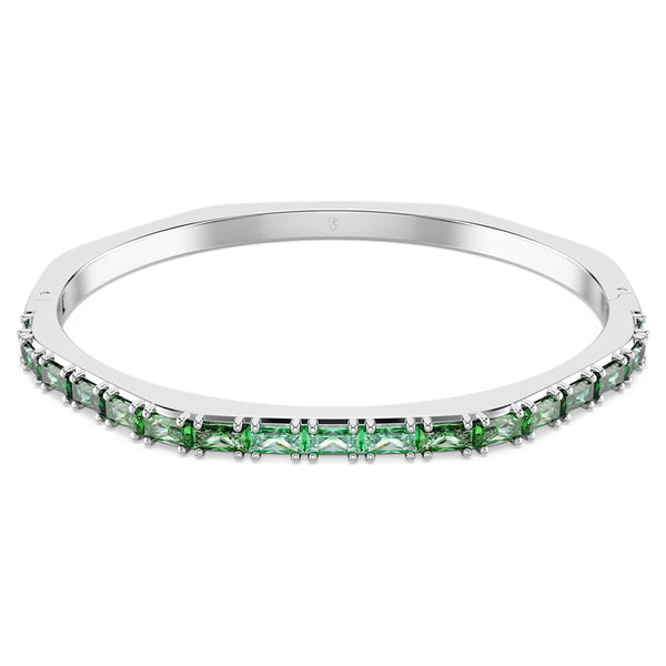 Brazalete Matrix Talla baguette, Verde, Baño de rodio