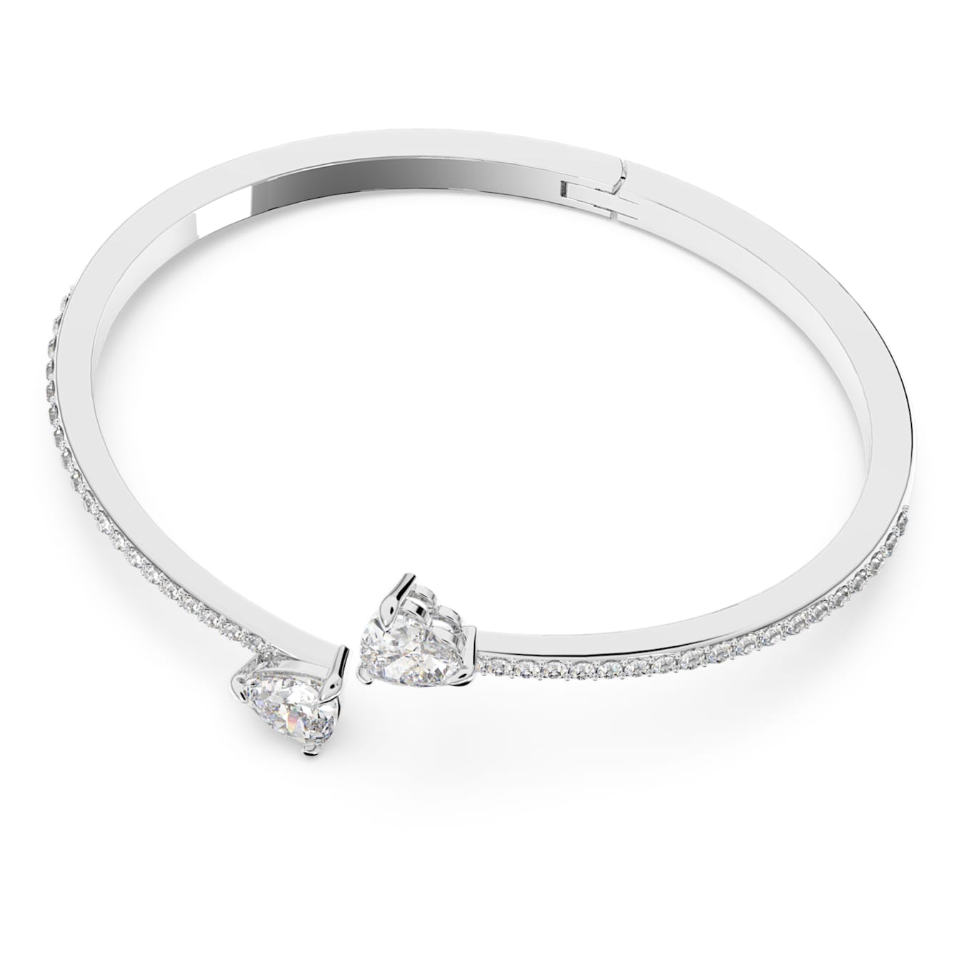 Brazalete Mesmera Corazón, Blanco, Baño de rodio