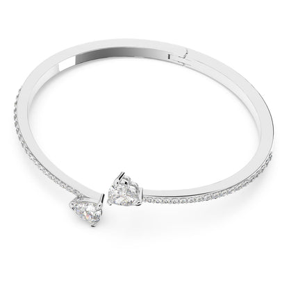 Brazalete Mesmera Corazón, Blanco, Baño de rodio