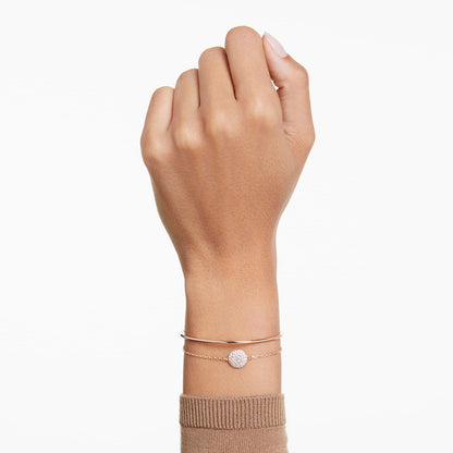 Brazalete Meteora, Blanco, Baño tono oro rosa
