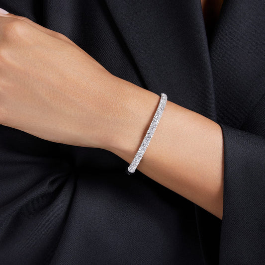 Brazalete Sublima, Pavé nieve, Blanco, Baño de rodio