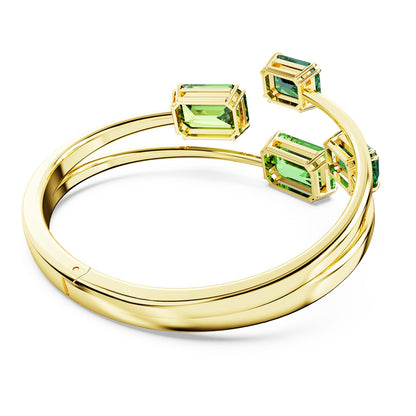 Brazalete Millenia, Talla octogonal, Verde, Baño tono oro