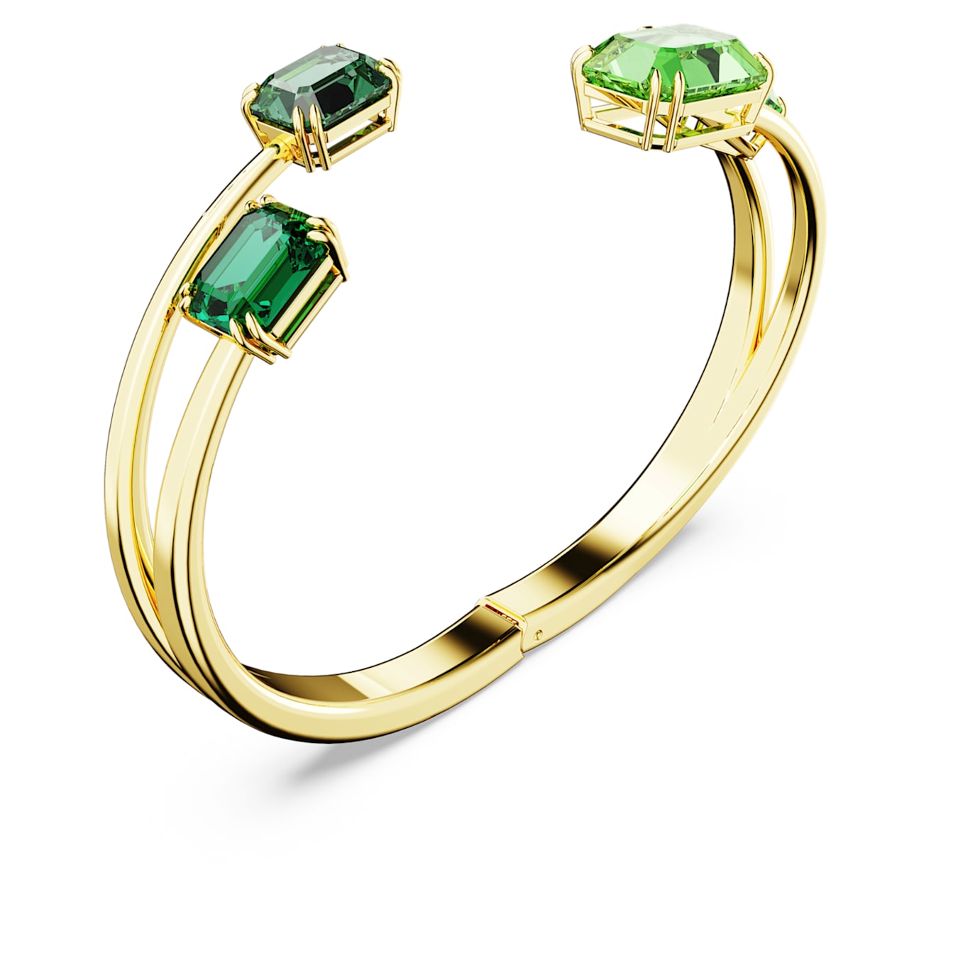 Brazalete Millenia, Talla octogonal, Verde, Baño tono oro