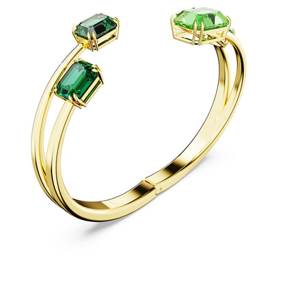 Brazalete Millenia, Talla octogonal, Verde, Baño tono oro