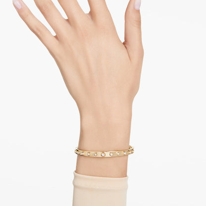 Brazalete Numina, Tallas redondas combinadas, Blanco, Baño tono oro