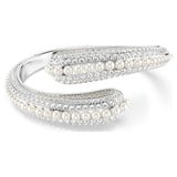 Brazalete Sublima, Crystal Pearl, Talla redonda, Blanco, Baño de rodio