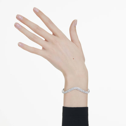 Brazalete Sublima, Talla redonda, Blanco, Baño de rodio