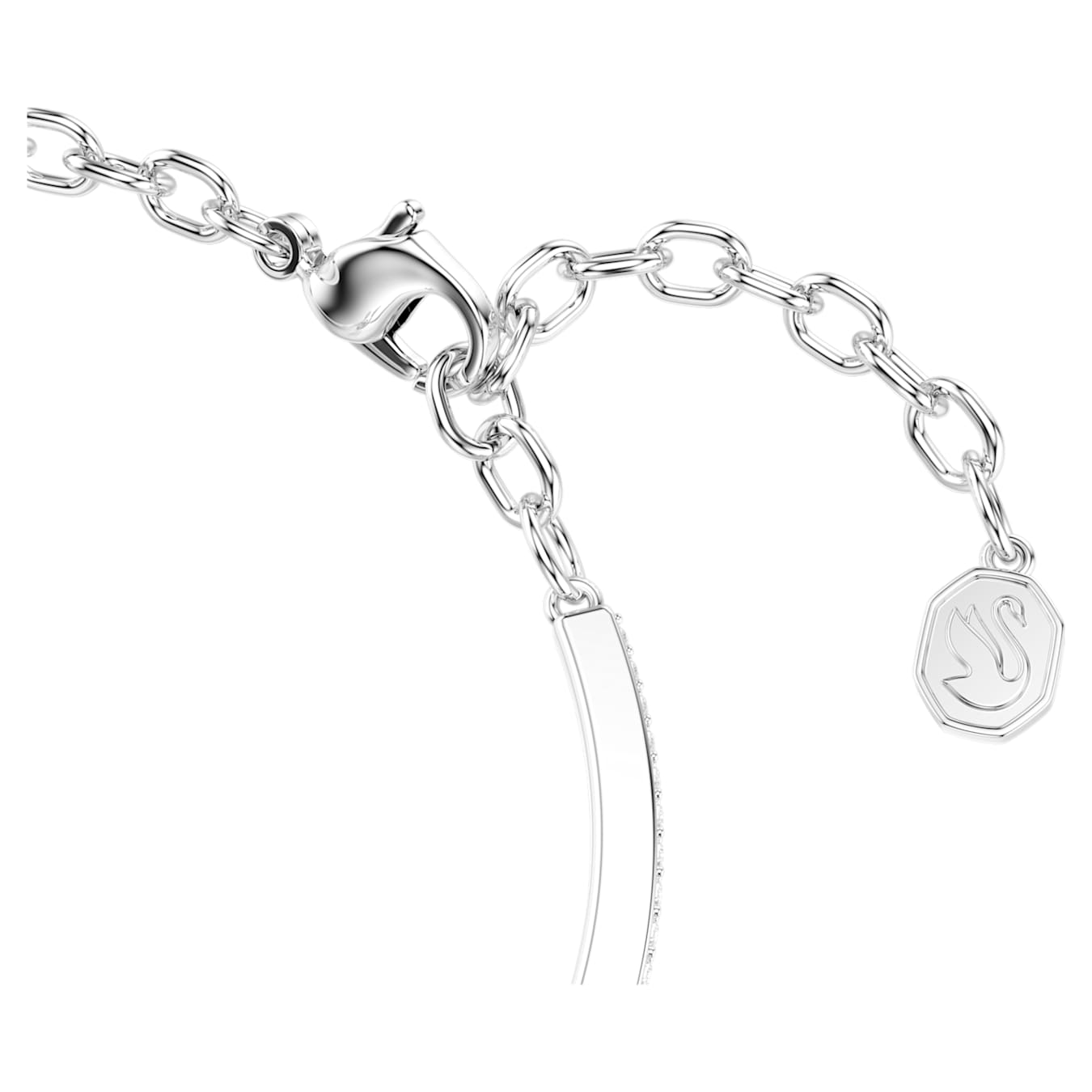 Brazalete Symbolica Talla redonda, Pavé, Herradura, Azul, Baño de rodio