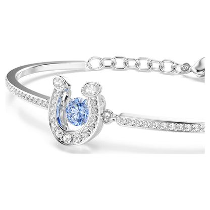 Brazalete Symbolica Talla redonda, Pavé, Herradura, Azul, Baño de rodio
