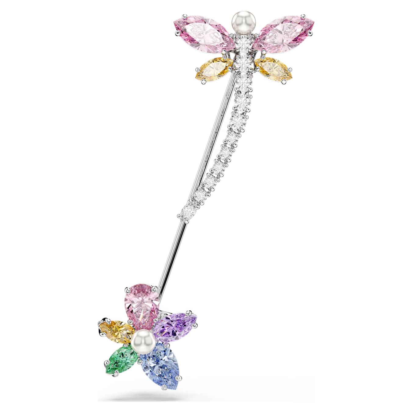 Broche Ariana Grande x Swarovski Tallas mixtas, Libélula, Multicolor, Baño de rodio