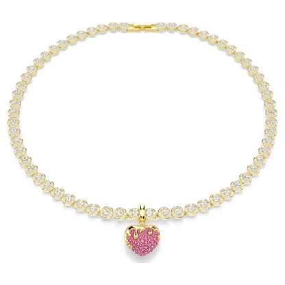 Charm Idyllia Talla redonda, Corazón, Rosa, Baño tono oro