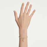 Charm Idyllia Tallas mixtas, Corazón con llave, Blanco, Baño tono oro