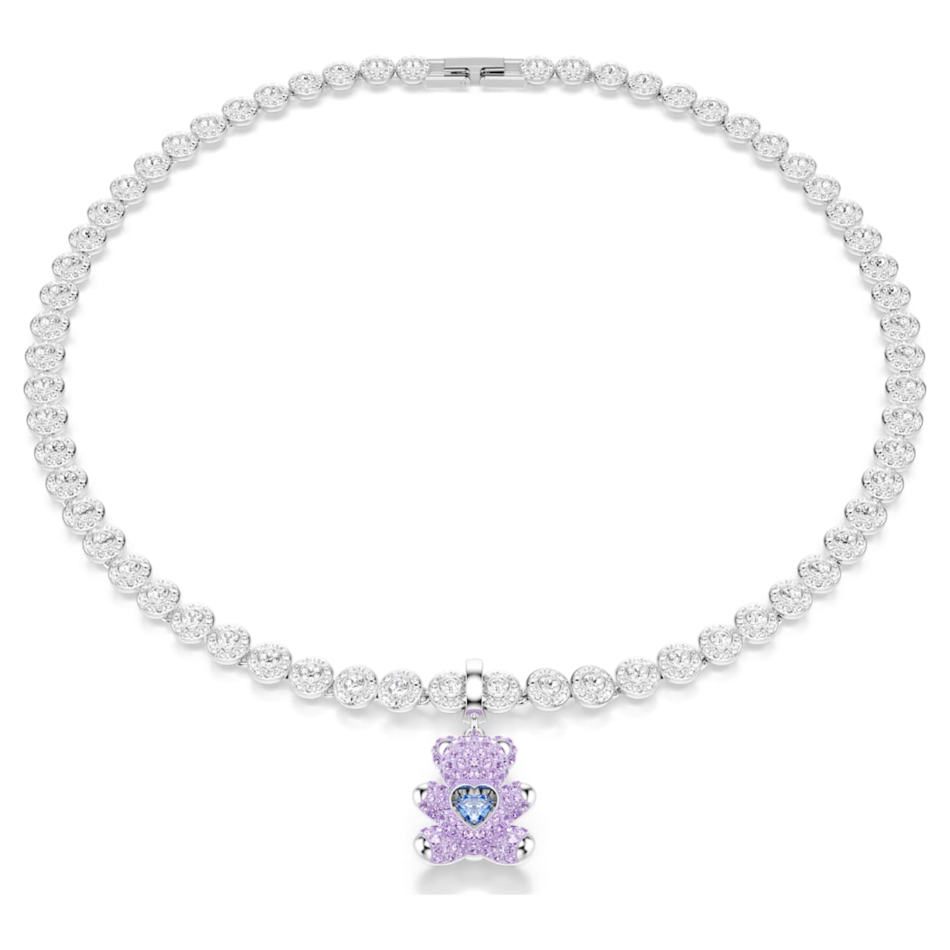 Charm Idyllia Tallas mixtas, Osito, Morado, Baño de rodio