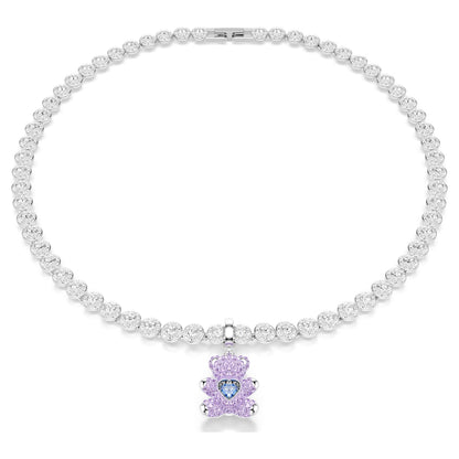 Charm Idyllia Tallas mixtas, Osito, Morado, Baño de rodio