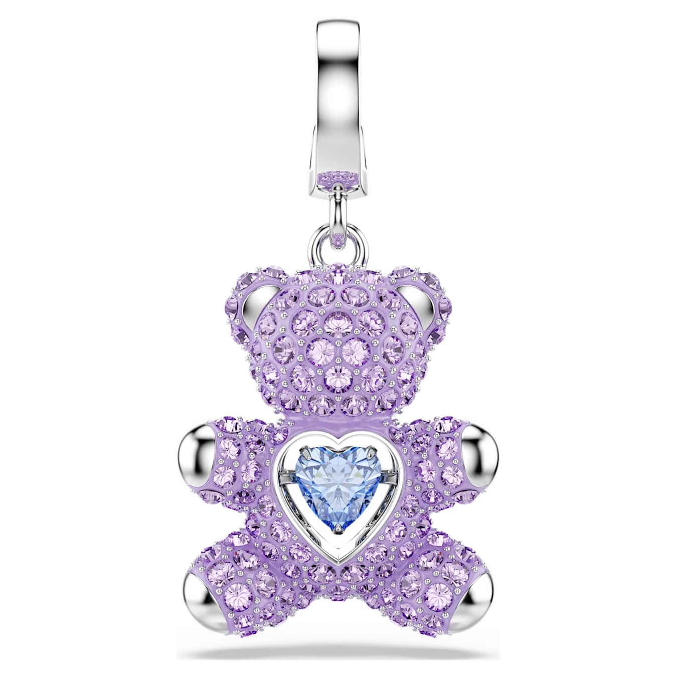 Charm Idyllia Tallas mixtas, Osito, Morado, Baño de rodio