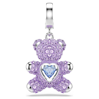 Charm Idyllia Tallas mixtas, Osito, Morado, Baño de rodio