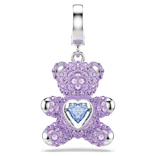 Charm Idyllia Tallas mixtas, Osito, Morado, Baño de rodio
