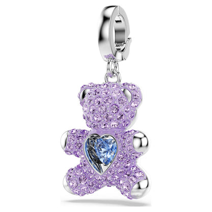 Charm Idyllia Tallas mixtas, Osito, Morado, Baño de rodio