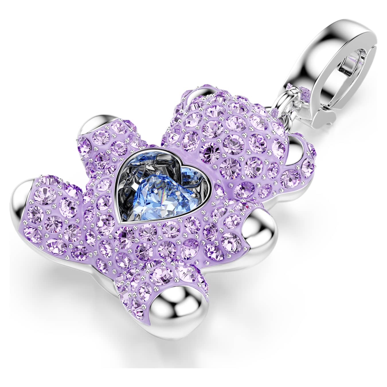 Charm Idyllia Tallas mixtas, Osito, Morado, Baño de rodio