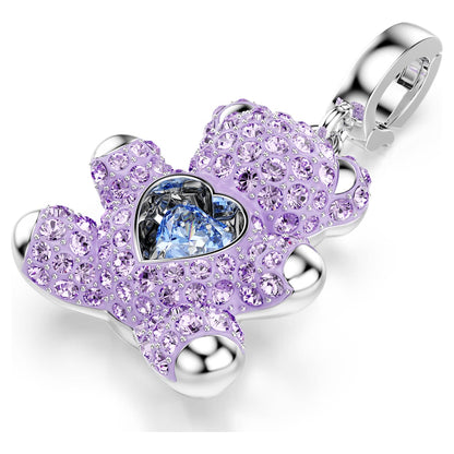 Charm Idyllia Tallas mixtas, Osito, Morado, Baño de rodio