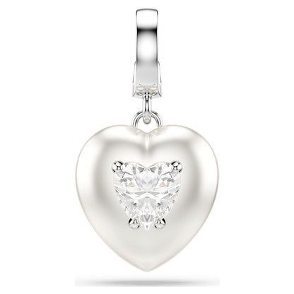 Charm Idyllia Tallas mixtas, Revestimiento en color perla, Corazón, Blanco, Baño de rodio