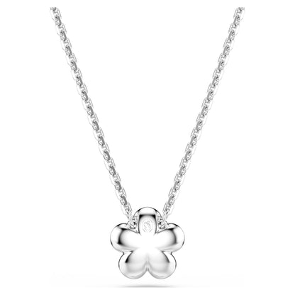 Colgante Ariana Grande x Swarovski Perla de cristal, Talla redonda, Flor, Blanco, Baño de rodio