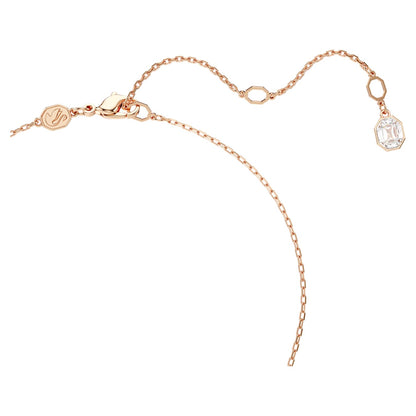 Colgante Constella, Pavé, Talla redonda, Blanco, Baño tono oro rosa
