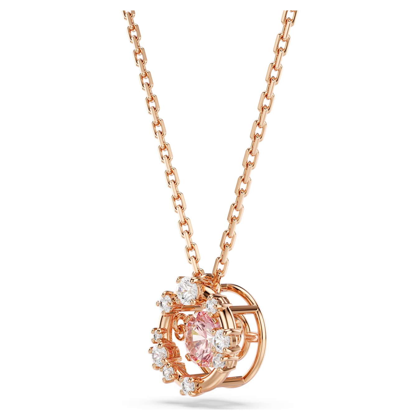 Colgante Constella Talla redonda, Dancing Stone, Rosa, Baño tono oro rosa