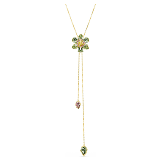 Colgante en Y Idyllia Tallas mixtas, Flor, Multicolor, Baño tono oro