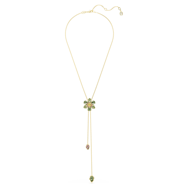 Colgante en Y Idyllia Tallas mixtas, Flor, Multicolor, Baño tono oro