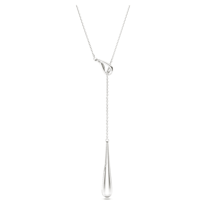 Colgante en Y Classica, Talla redonda, Blanco, Plata de ley