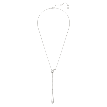 Colgante en Y Classica, Talla redonda, Blanco, Plata de ley