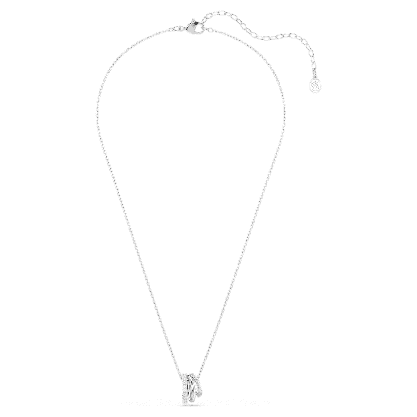 Colgante Hyperbola, Talla redonda, Blanco, Baño de rodio