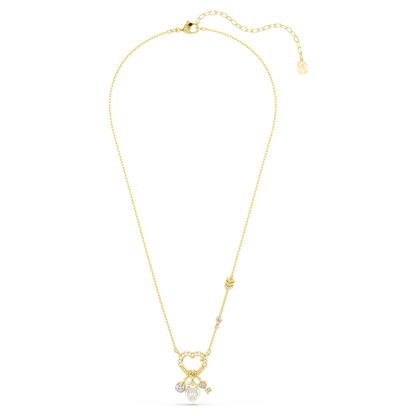 Colgante Idyllia Tallas mixtas, Corazón, llave, Rosa, Baño tono oro