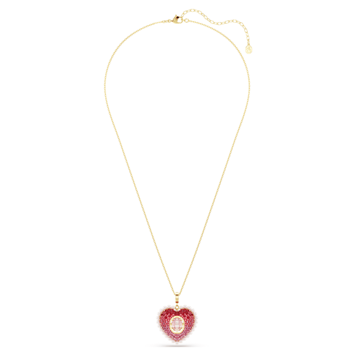 Colgante Idyllia Tallas mixtas, Corazón, Rosa, Baño tono oro