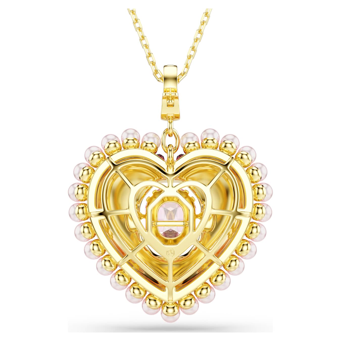 Colgante Idyllia Tallas mixtas, Corazón, llave, Rosa, Baño tono oro