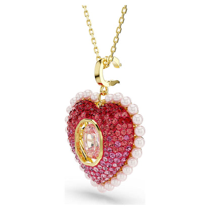Colgante Idyllia Tallas mixtas, Corazón, Rosa, Baño tono oro