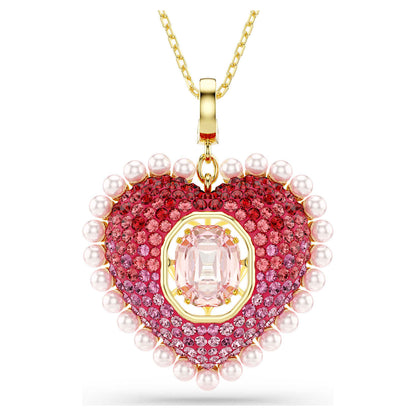 Colgante Idyllia Tallas mixtas, Corazón, Rosa, Baño tono oro