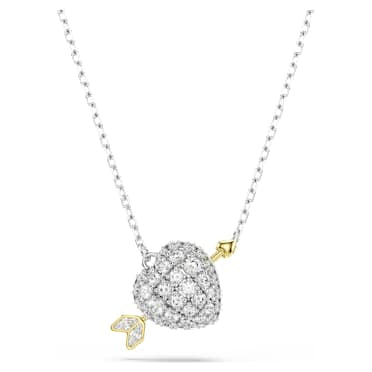 Colgante Idyllia Tallas mixtas, Corazón con flecha, Blanco, Combinación de acabados metálicos