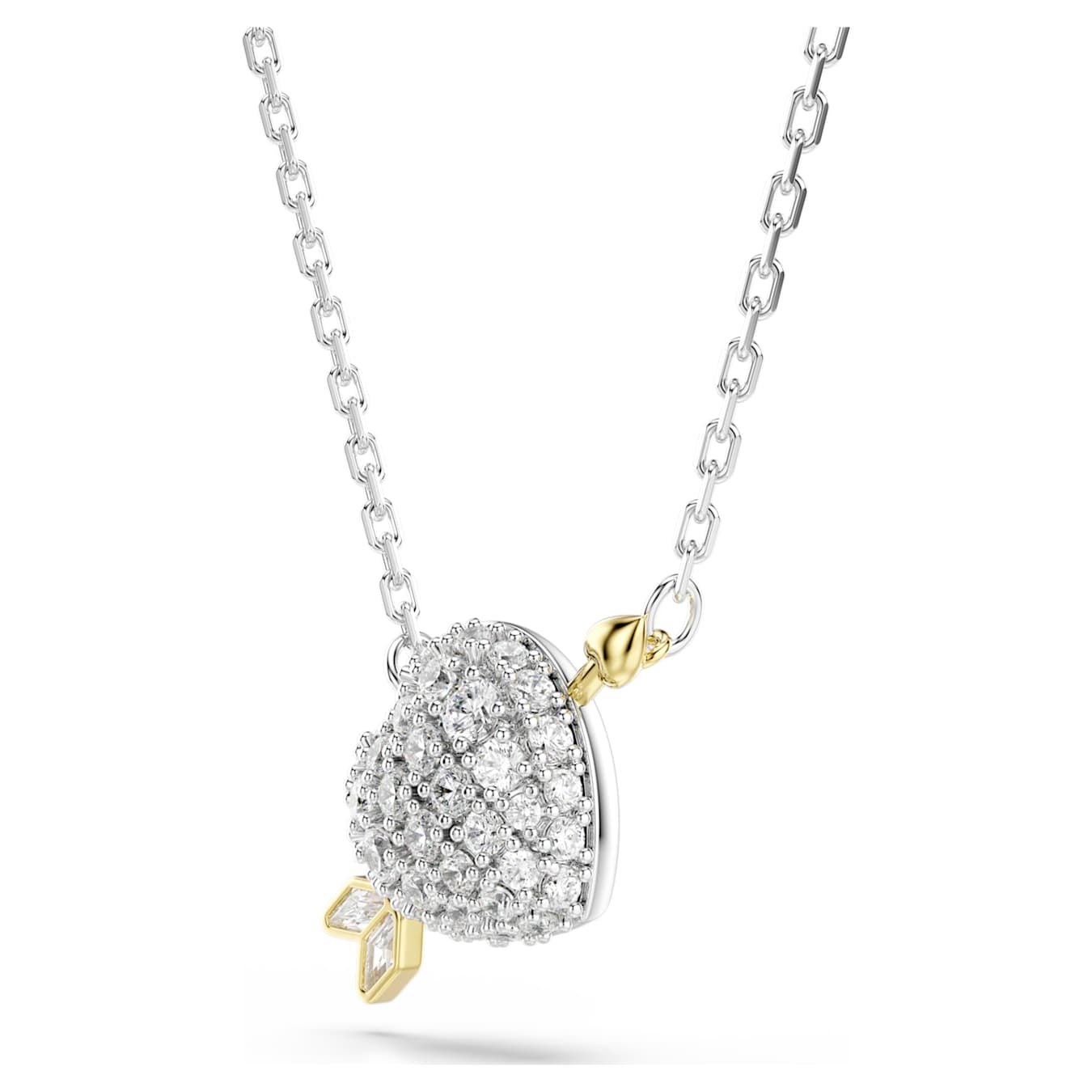 Colgante Idyllia Tallas mixtas, Corazón con flecha, Blanco, Combinación de acabados metálicos
