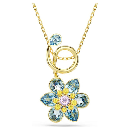 Colgante Idyllia Tallas mixtas, Flor, Azul, Baño tono oro